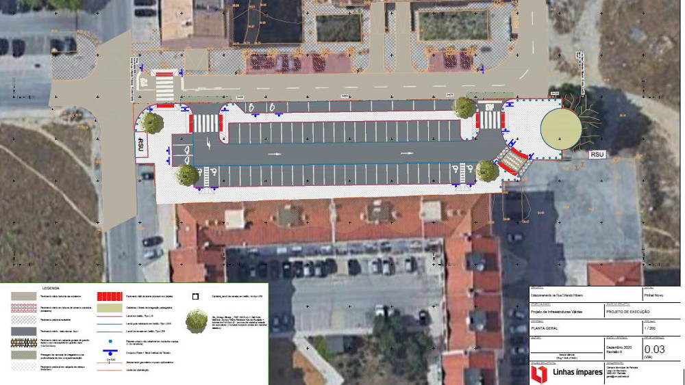 Criação de um parque de estacionamento na rua Orlando Ribeiro