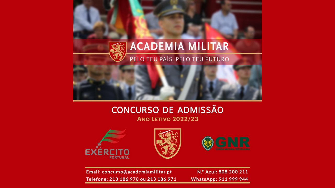 Concurso aberto para admissão à Academia Militar